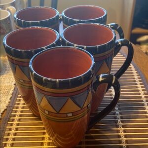 Desert Sands mugs. Like new. Set of 5 JD DESIGNS. Dishwasher and microwave safe